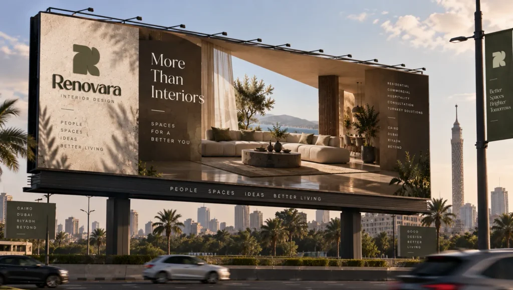 لوحة Renovara الإعلانية على مبنى